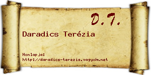 Daradics Terézia névjegykártya